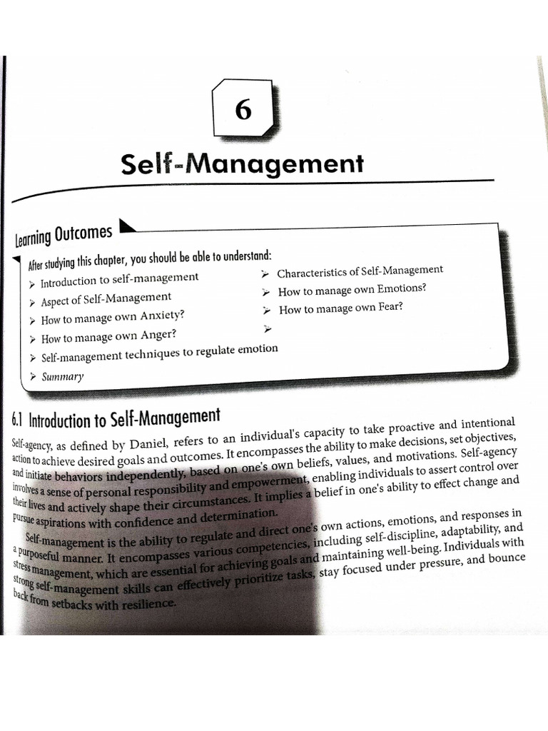 ch-6 Self Management | PDF