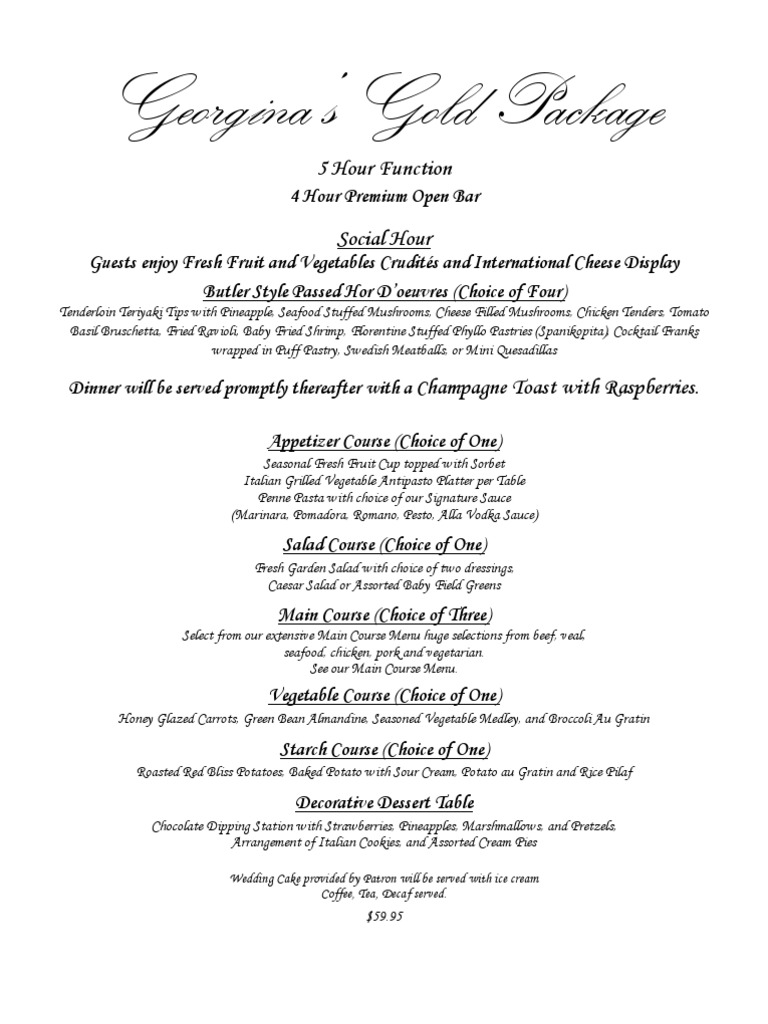 Gold Wedding Package | PDF