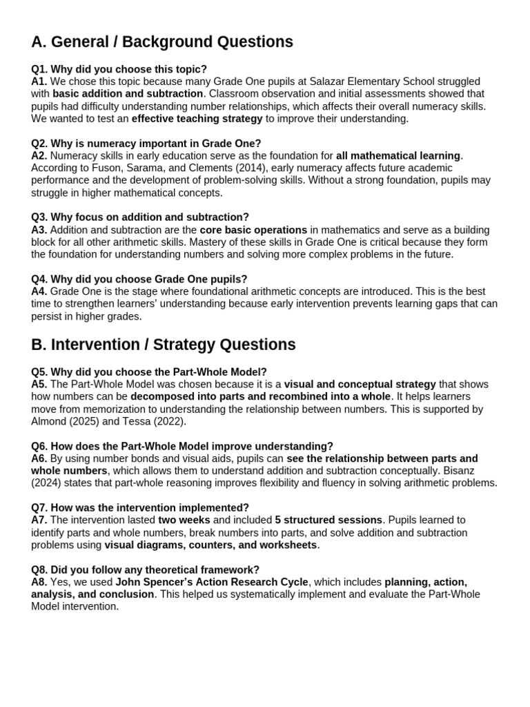 A. General / Background Questions | PDF | Student's T Test | Methodology
