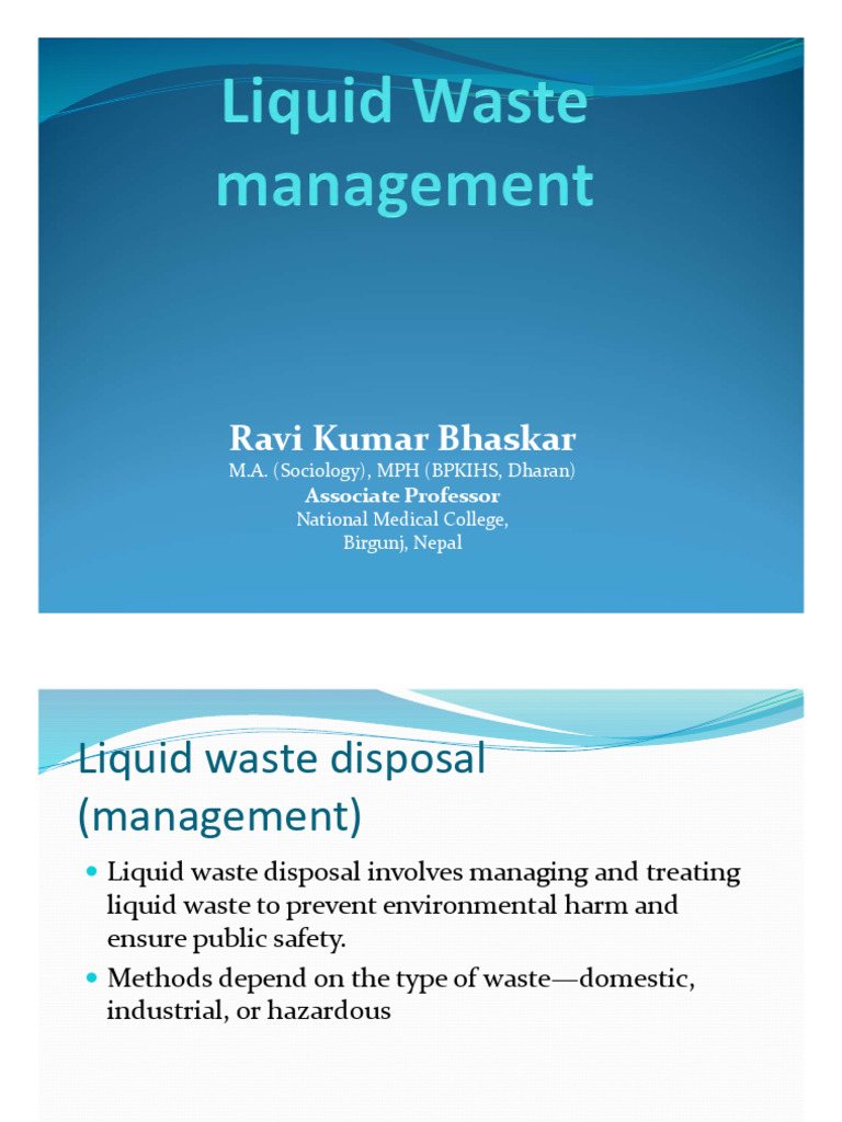7.liquid Waste Management | PDF | Sewage Treatment | Waste