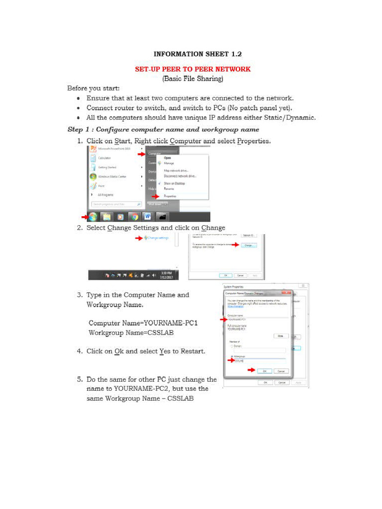 Peer To Peer Network Procedure | PDF