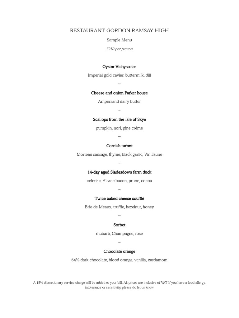 Sample Menu Dqylc9 | PDF