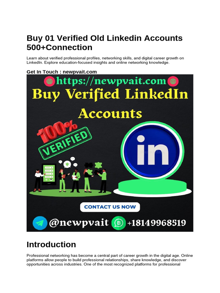Buy 1 Verified Old Linkedin Accounts 500+connection | PDF | Learning ...