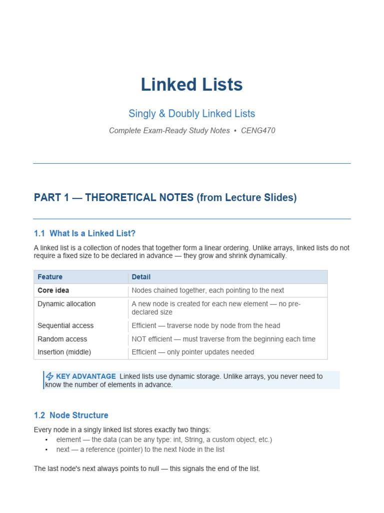 DSA- LinkedList Notes | PDF | Computer Data | Programming Paradigms