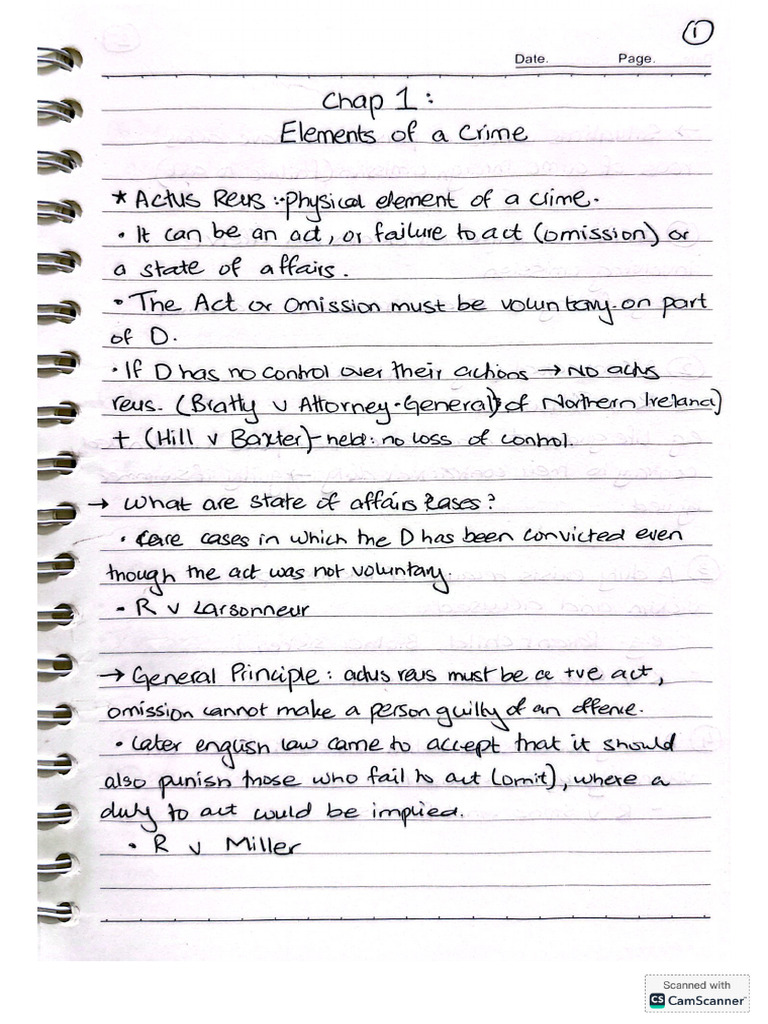 Chapter 1 Elements of A Crime | PDF