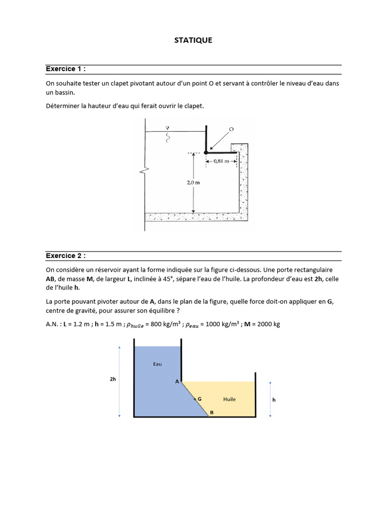 2-1 Statique | PDF | Pression | Grandeur physique