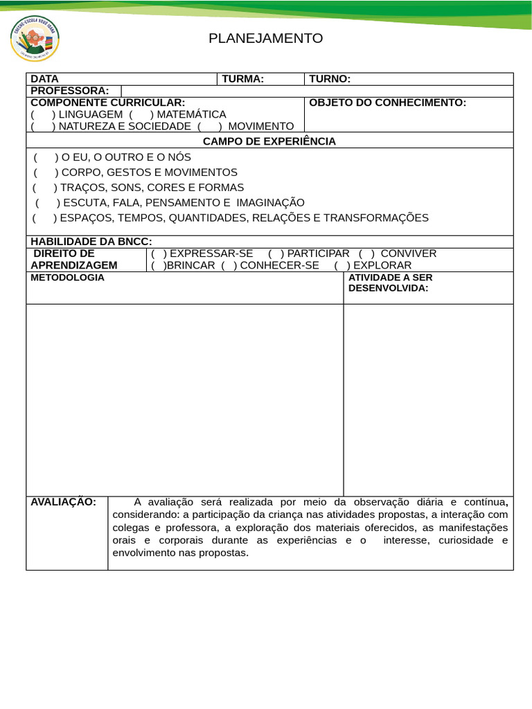 Plano de Aula 2026 | PDF