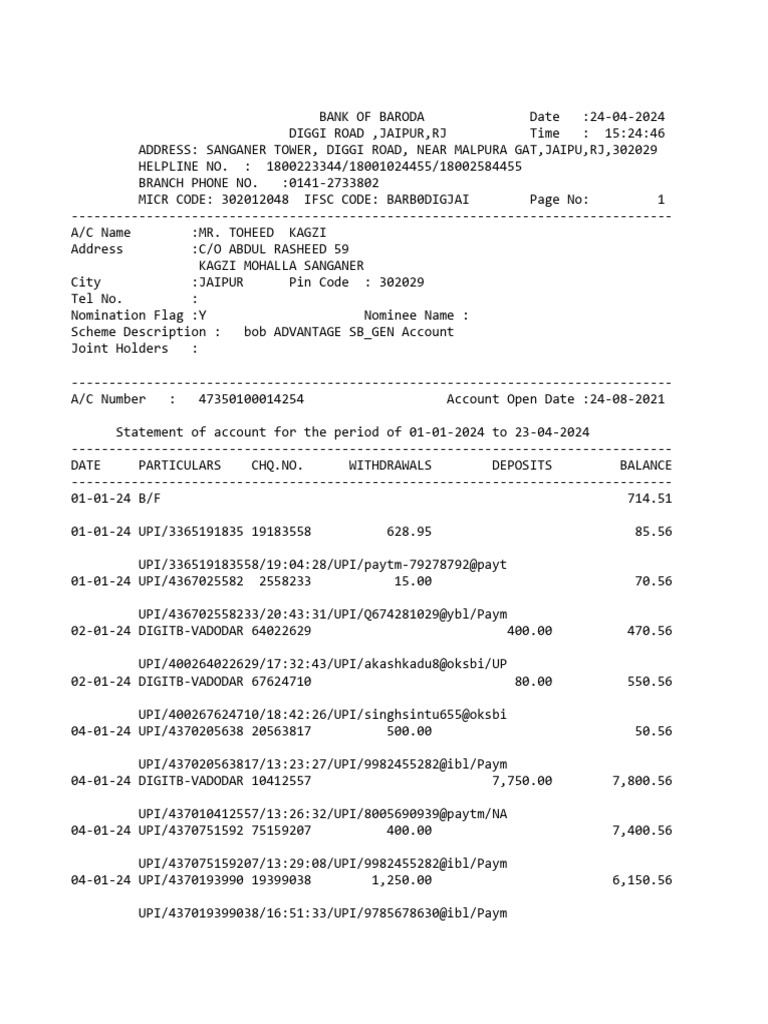 TOHEED KAGZI 2 | PDF | Cheque | Money
