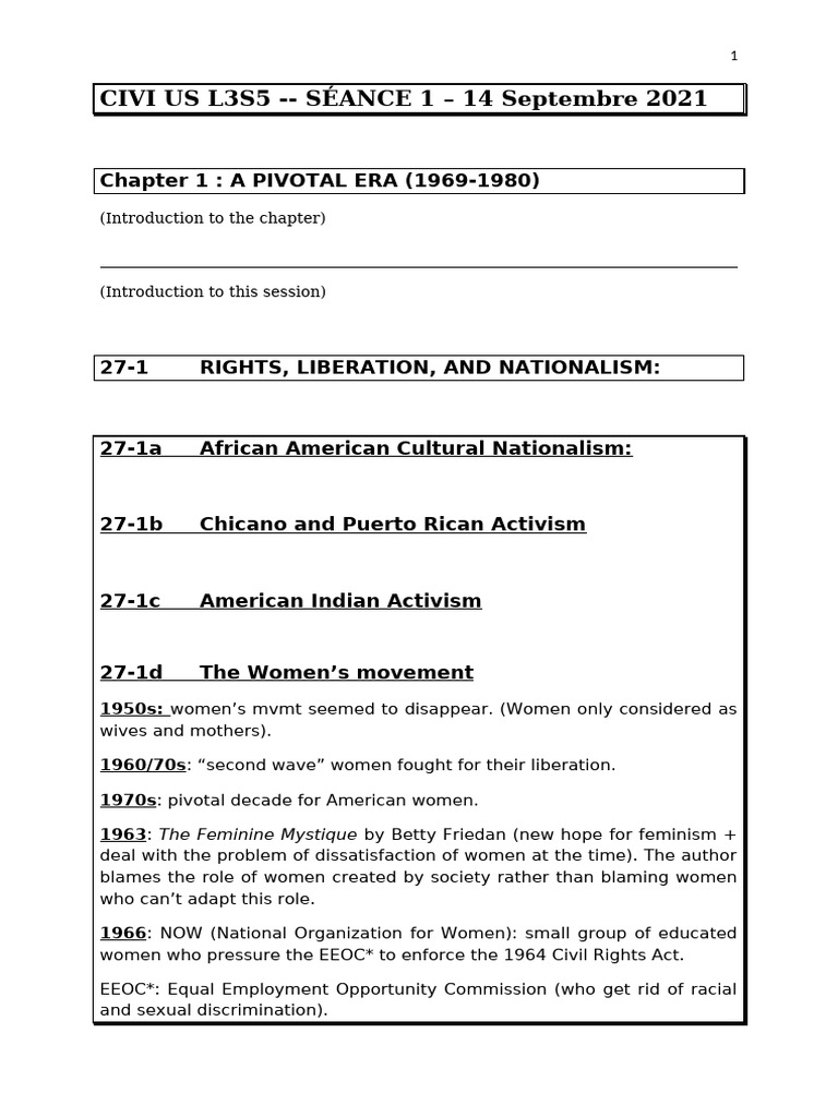 Seance 1 Synthese CM | PDF | Gender Studies | Feminism