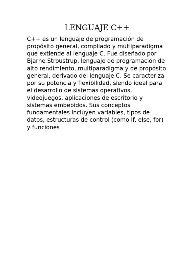Lenguaje C++ | PDF