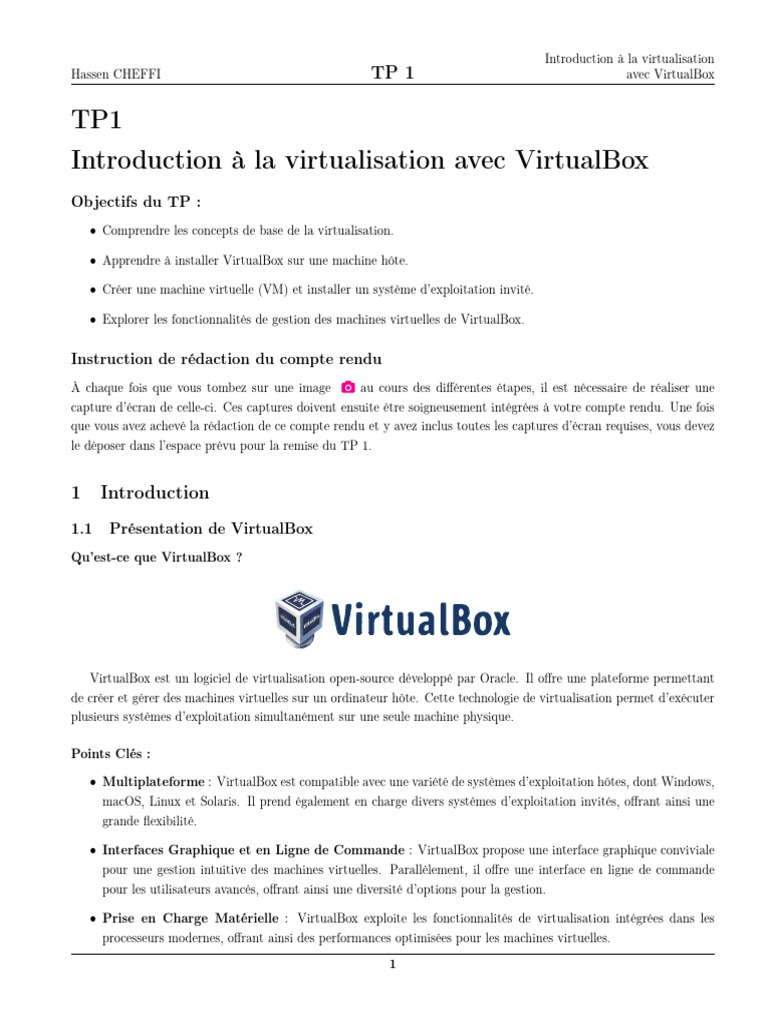 tp1 Imp | PDF | Machine virtuelle | Virtualisation