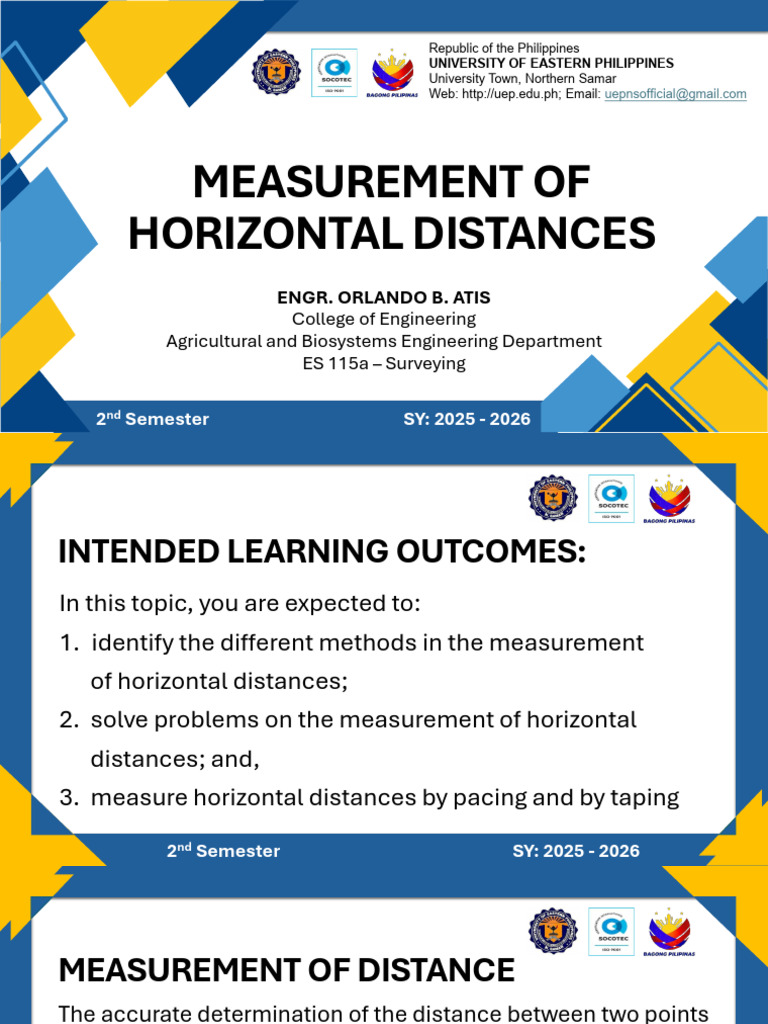 Measurement of Horizontal Distances 111014 | PDF