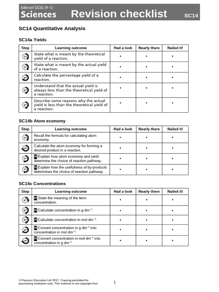 14 Quantitative Analysis Checklist | PDF | Mole (Unit) | Titration