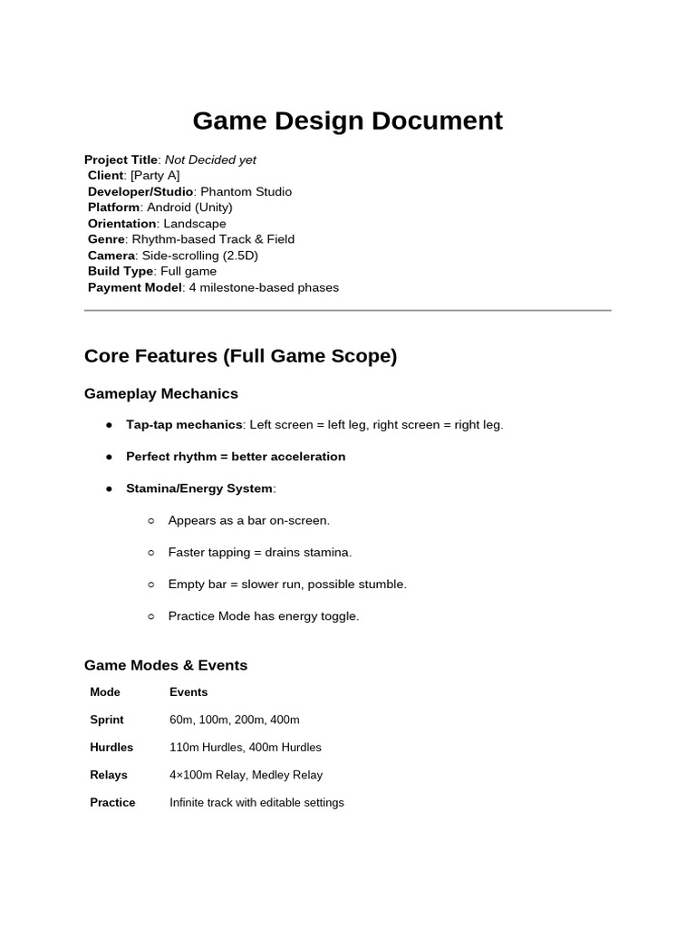 Game Design Document- Race Game(1) | PDF