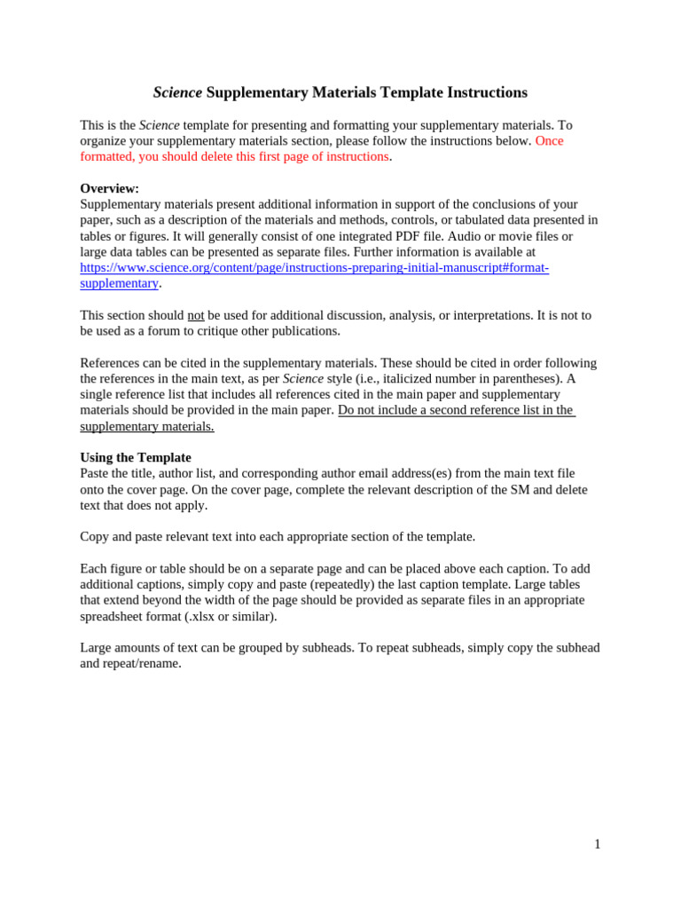 Science Supplementary Materials Word Template December2025 | PDF ...