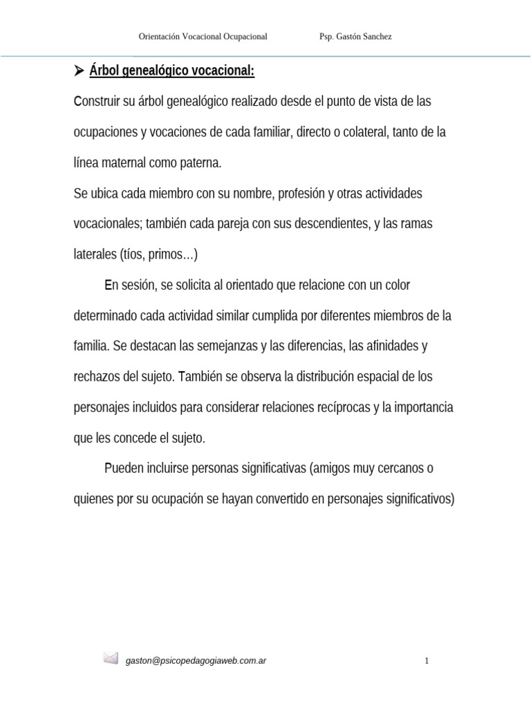 Arbol Genealogico Vocacional | PDF