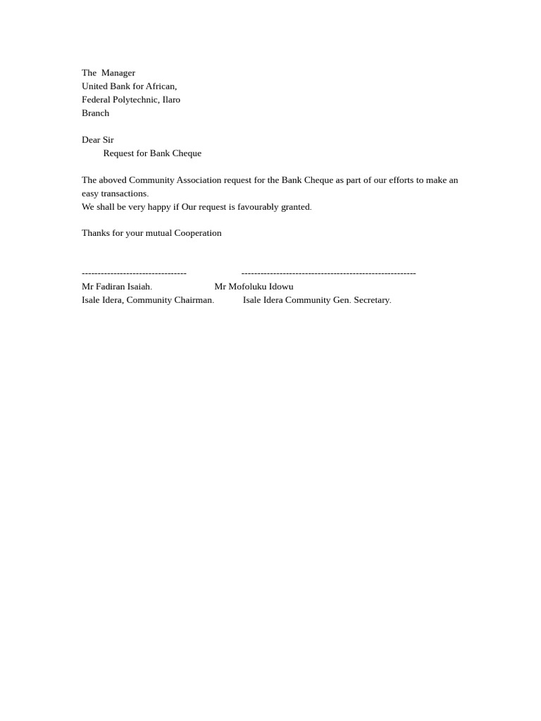 Request for Bank Cheque _092451 | PDF