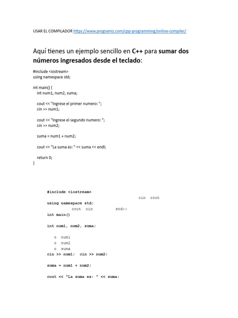 Compilar Código en C++ | PDF | C ++ | Paradigmas de programación