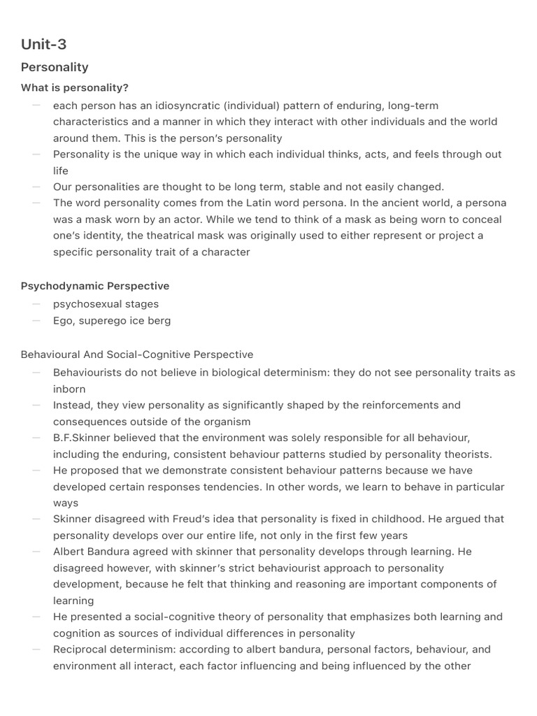 Unit-3 | PDF | Self Efficacy | Cognitive Science