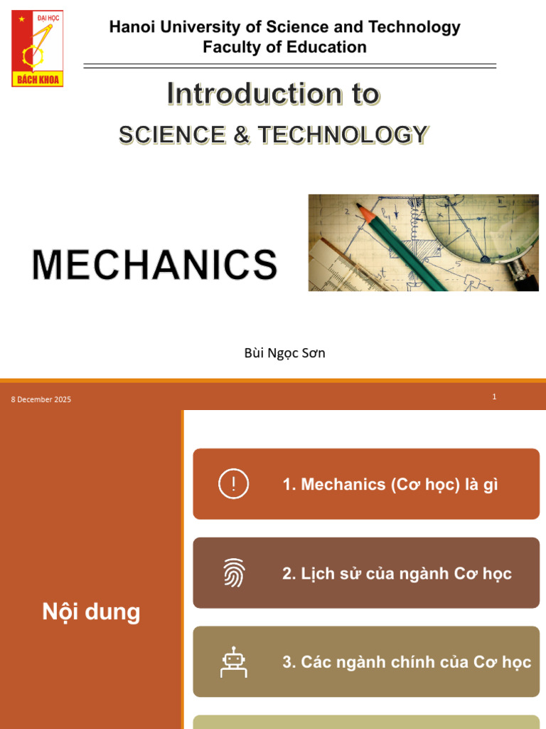 2025 Mechanics Introduction For Student | PDF