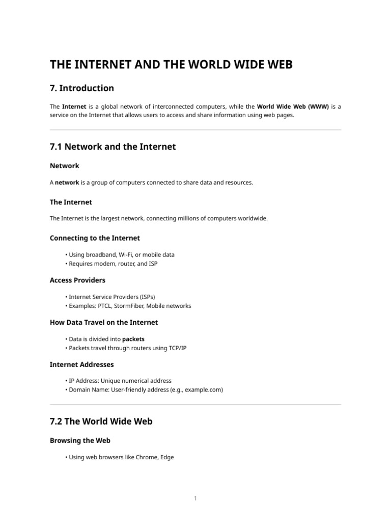 Chapter 7 Internet and World Wide Web | PDF | World Wide Web | Internet ...