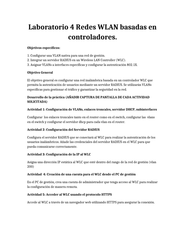 Practio#4 Red Wlan Basada en WLC | PDF
