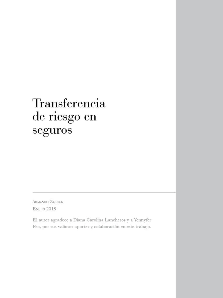 Parte i.captulo 14 Transferencia de Riesgo en Seguros | PDF | Reaseguro ...