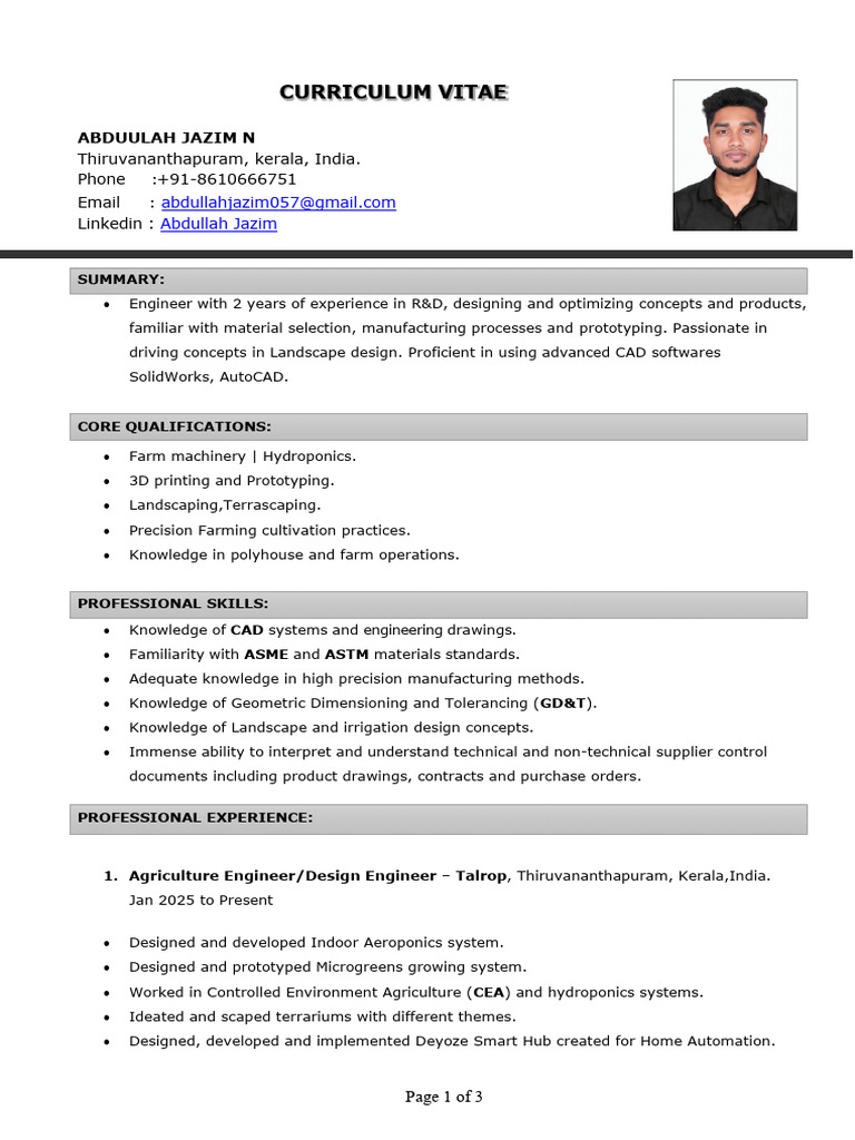 CV - Abdullah Jazim | PDF