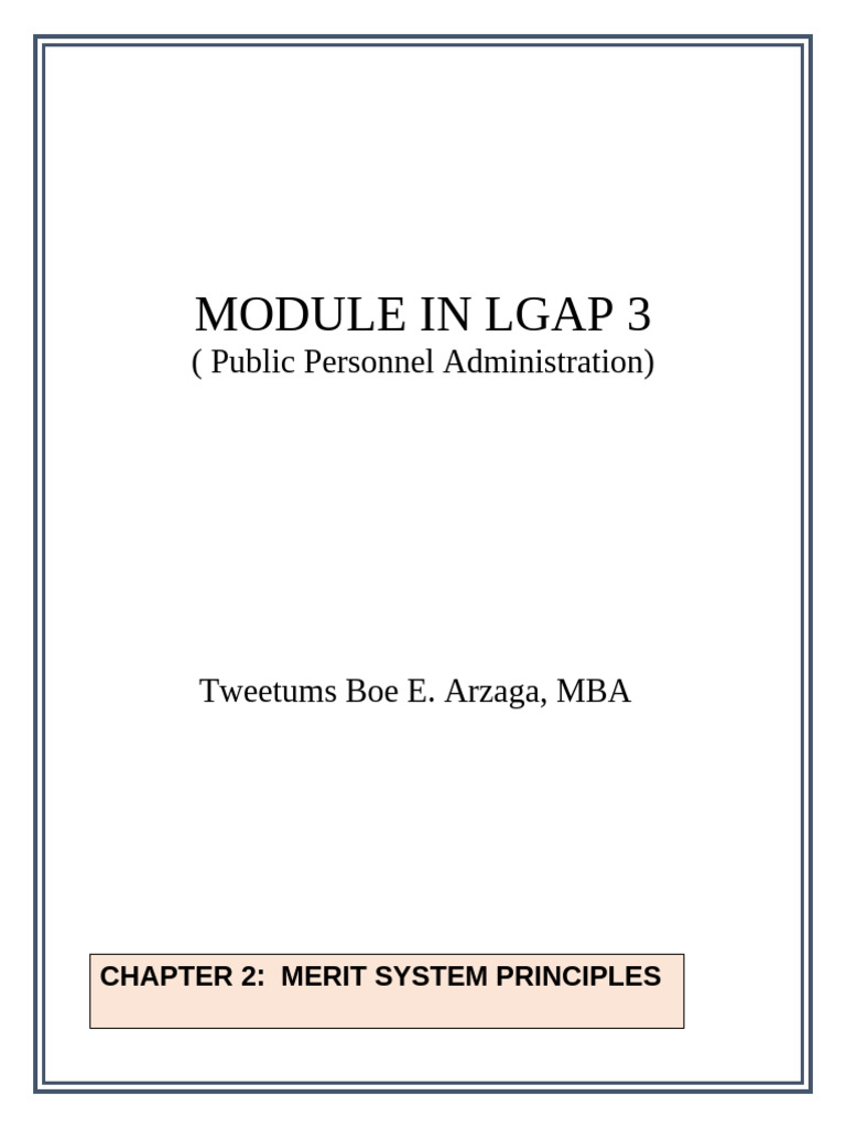 CHAPTER 2 Module in LGAP 3 Student | PDF | Governance | Recruitment
