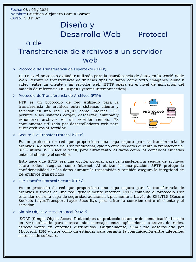 Protocolo de Transferencia de Archivos a Un Servidor Web | PDF ...