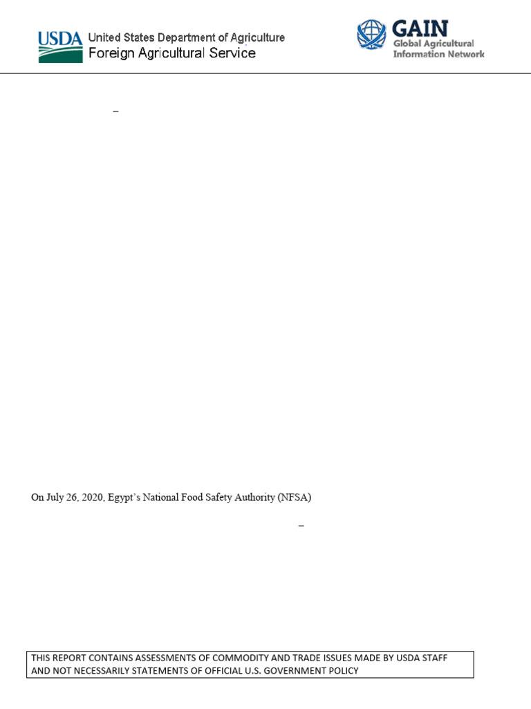Egypt Imposes A Risk Based Food Import Control System | PDF | Food ...