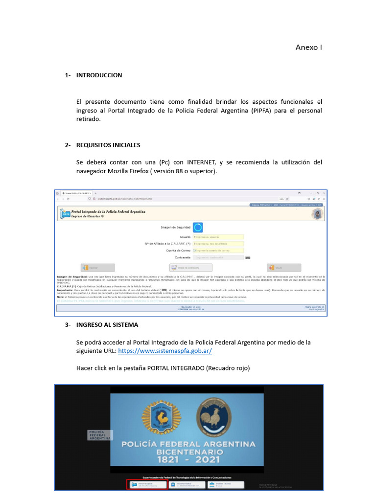 Instructivo PIPFA - Anexo I | PDF | Documento de identidad | Código QR