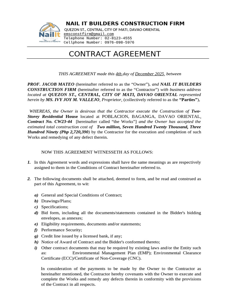Final Contract Team b | PDF | Private Law | Common Law