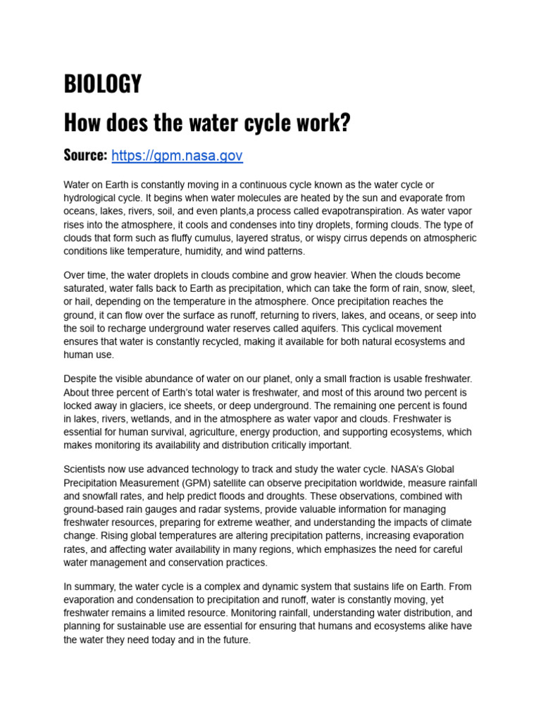 Biometrics | PDF | Water Cycle | Fresh Water
