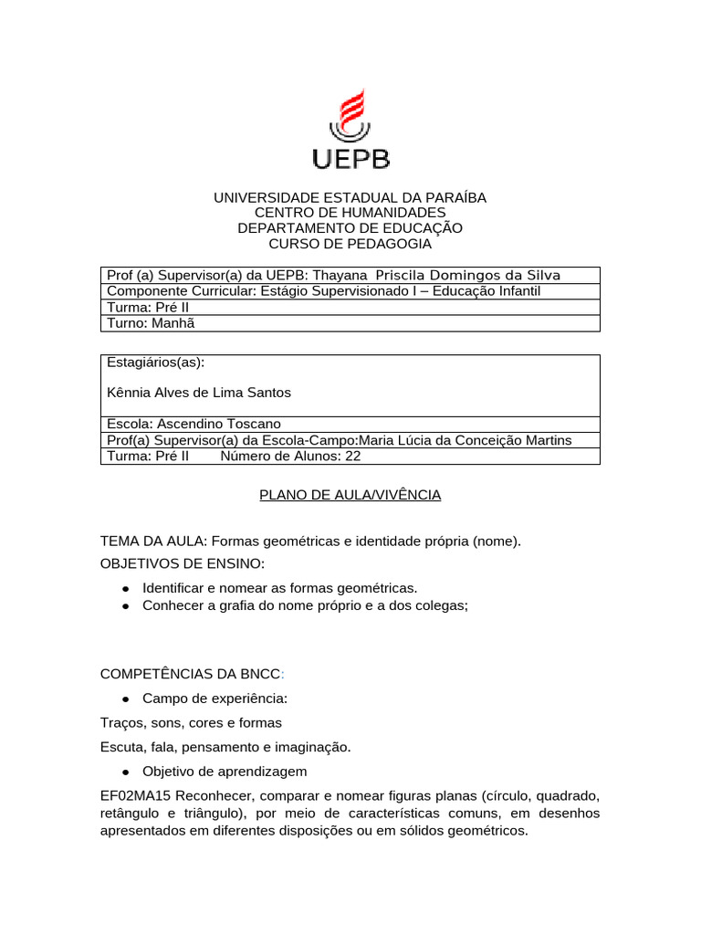 Orientações para o Plano de Aula | PDF | Escrita | Pedagogia