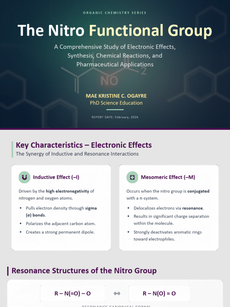 The Nitro Functional Group OGAYRE Copy | PDF | Chemical Bond | Aromaticity