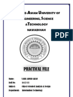 Cover Page of Practical File