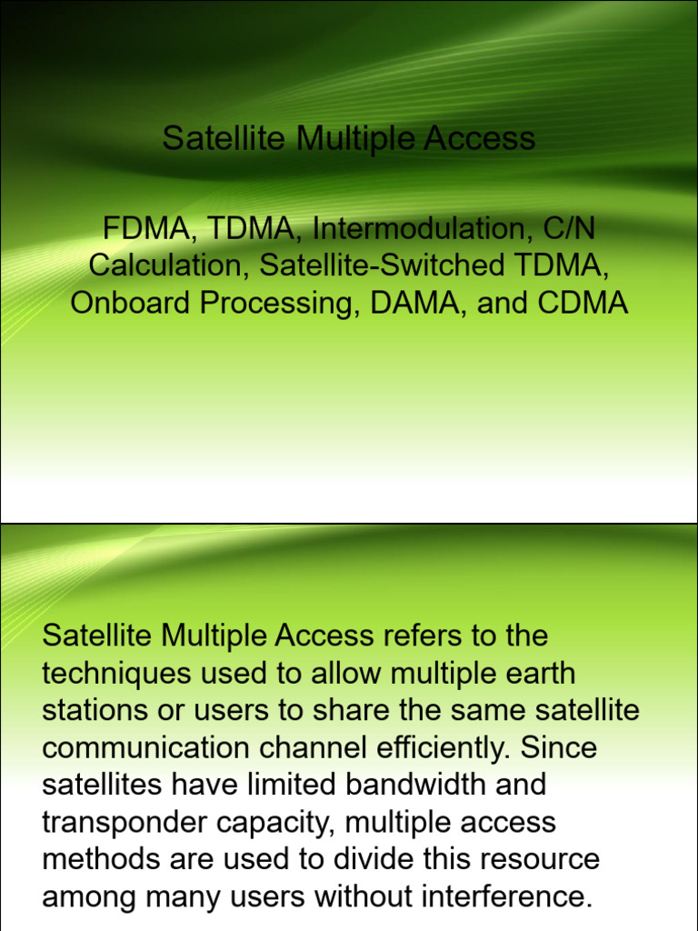 Satellite Multiple Access | PDF | Channel Access Method | Electronics
