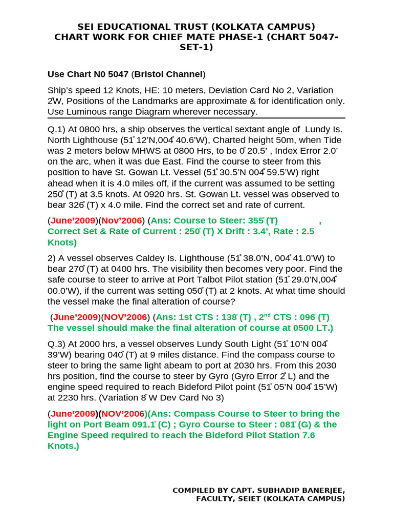 Chart 5047 Set 1 | PDF | Navigation
