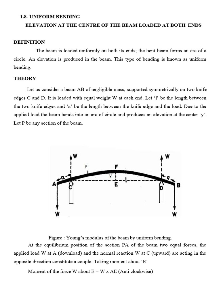 UNIFORM BENDING Notes | PDF | Bending | Beam (Structure)