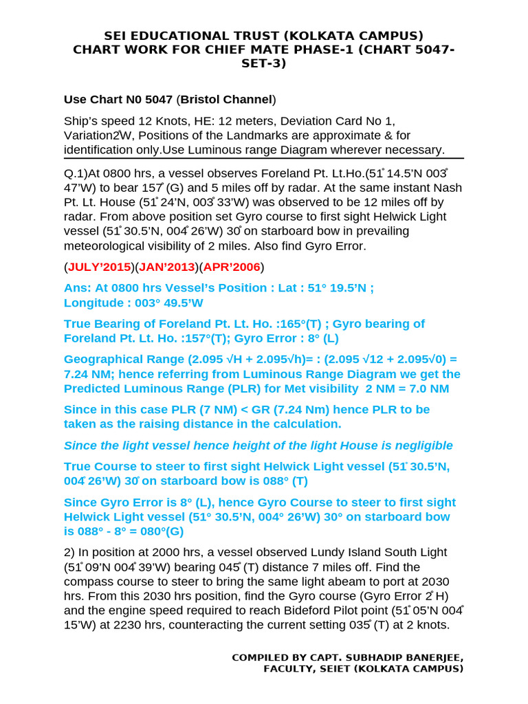 Chart 5047 Set 3 | PDF | Shipping | Water Transport