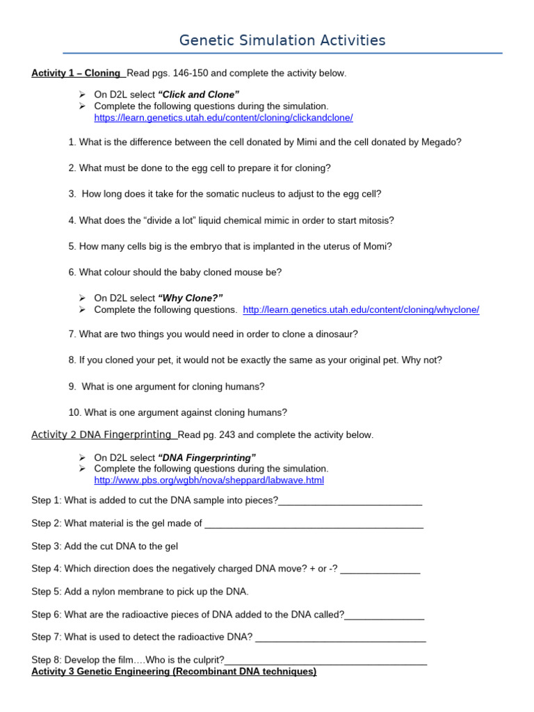 Genetics Computer Lab2025 | PDF | Recombinant Dna | Plasmid