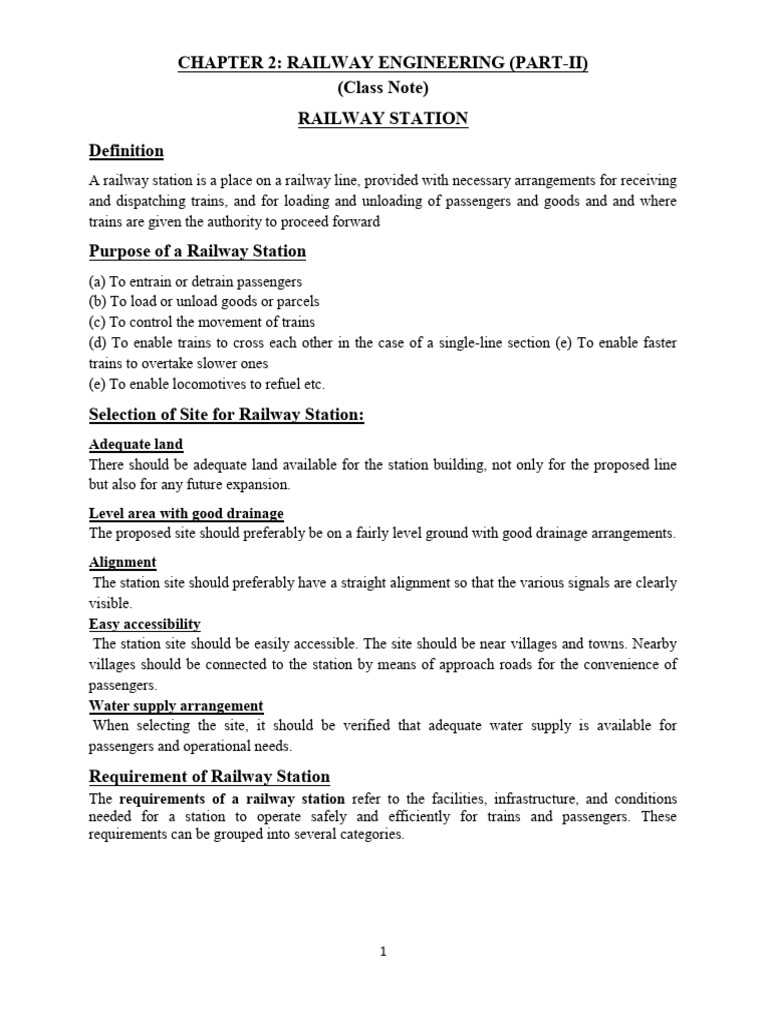 06march 2026 Railway ENgineering Chapter 2 - PArt II | PDF | Rail ...