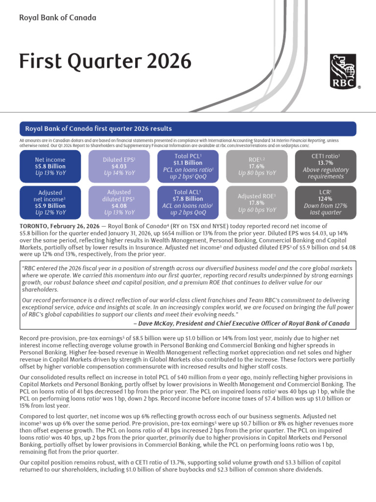 2026q1 Report | PDF | Inflation | Financial Statement