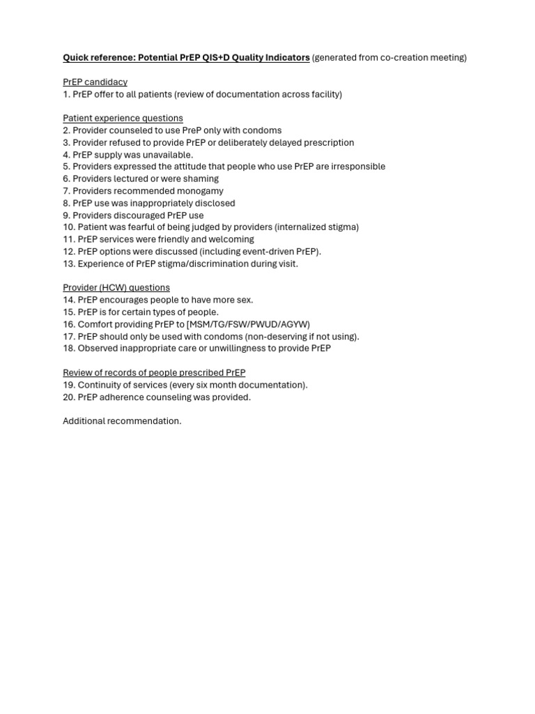 Quick Ref of Prep Measures | PDF