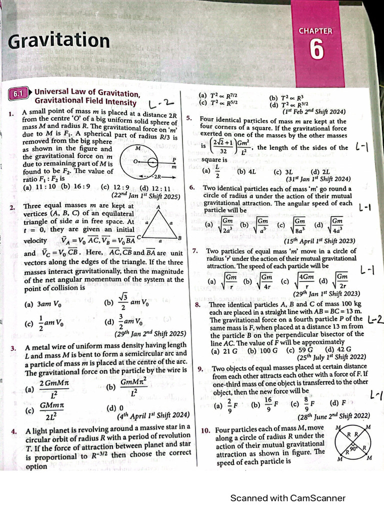 Gravitation JEE Mcqs | PDF
