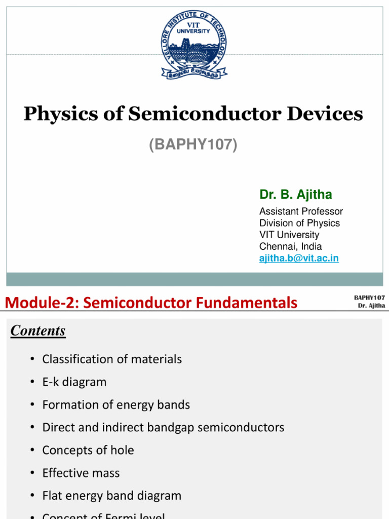 Class 3 - Module 2 - Semiconductor Basics | PDF