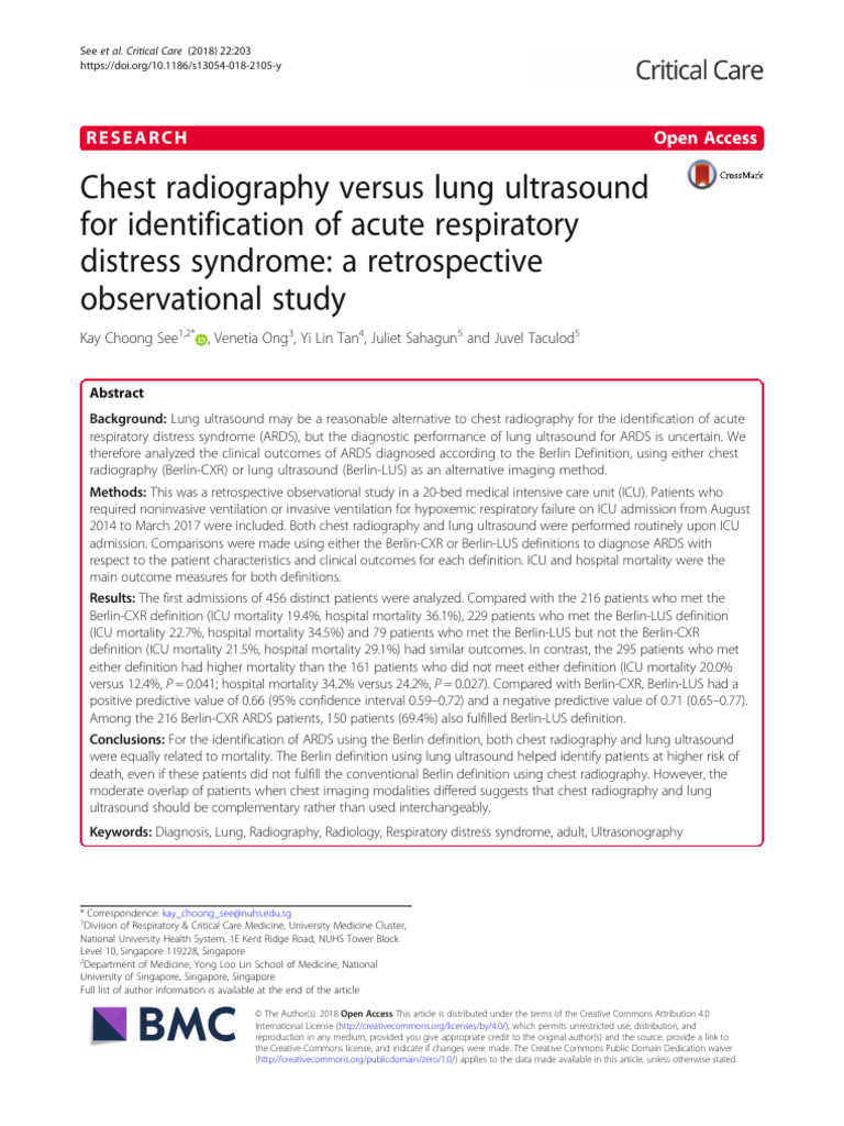 Chest Radiography Versus Lung Ultrasound For Identification of Acute ...