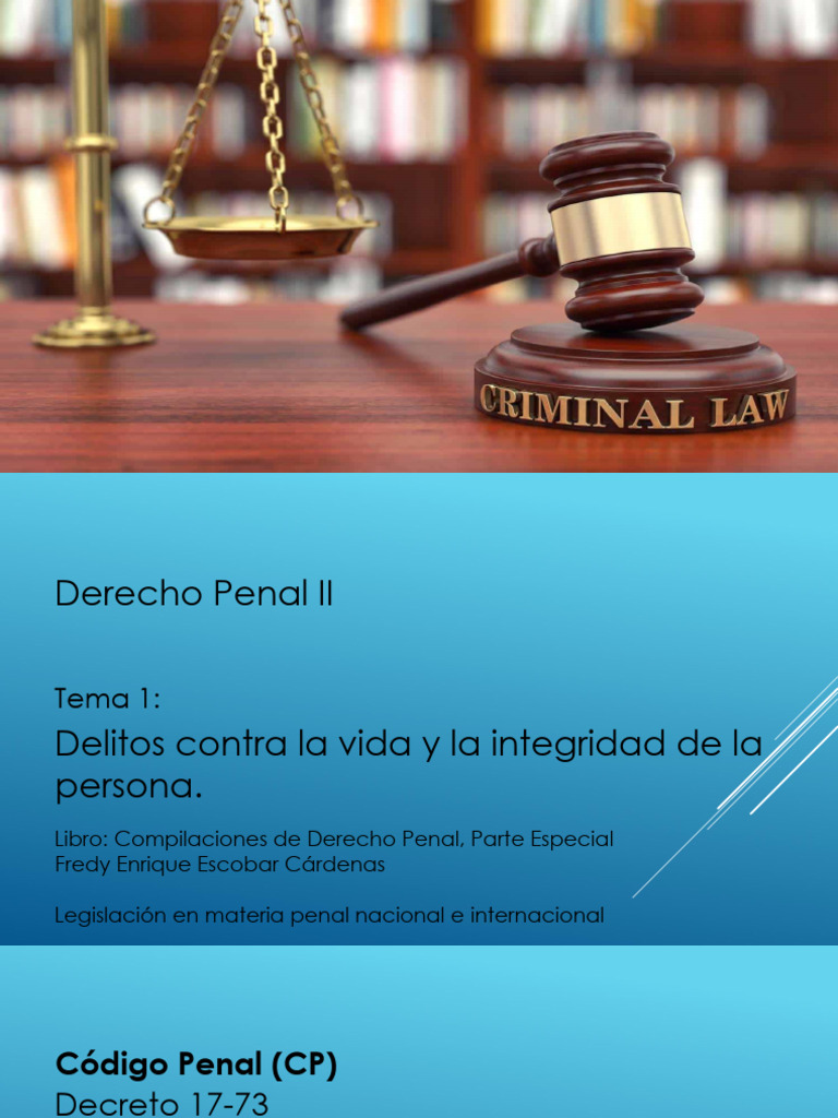 Tema 2 Delitos Contra La Vida y La Integridad de La Persona | PDF ...