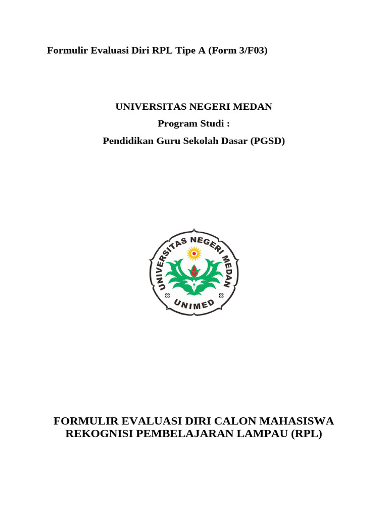 Form 3. Led - RPL PGSD Fip Unimed | PDF